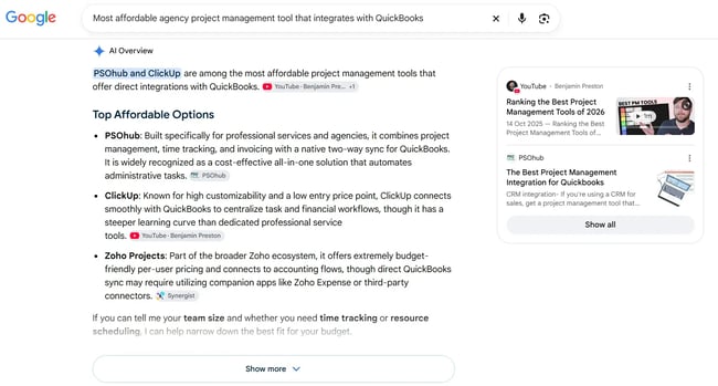 google ai overviews shows a decision query, the results it shows and why it’s a prompt marketer should track.